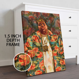 The Notorious B.I.G. American rapper Portrait  Wall Art, HD Canvas Print, Framed, Ready to Hang. (POMWA332)