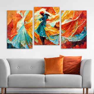 Dancer Portrait with Sunset Hues, HD Canvas Print, Framed, Ready to Hang. (MAWA22)