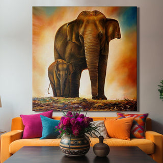 Large Wildlife Canvas Wall Art Painting for Living Room and Office (WBWA86).