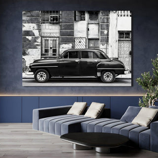 Vintage Cars & Bikes Wall Art. HD Canvas Print, Framed, Ready to Hang. (VCBWA04)