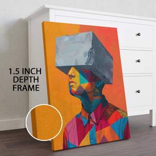 Mind Block – Abstract Surreal Portrait Wall Art, HD Canvas Print, Framed, Ready to Hang. (ABWA324)