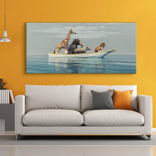 Amazing Wildlife Wall Art. Large Canvas Framed Digital Reprints of Jungle, Wildlife, Animals and Birds. Ready To Hang. Size:  24 Inch x 48 Inch (WBWA34) - Khirki.in