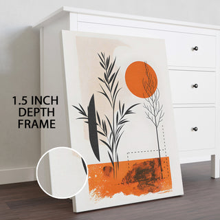 Terracotta Leaves Wall Art Painting, HD Canvas Print, Framed, Ready to Hang. (POMWA196)