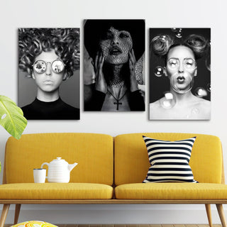 Black & White Fashion Wall Art, HD Canvas Print, Framed, Ready to Hang. (MAWA27)