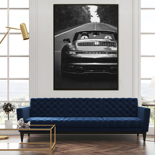 Vintage Cars And Bikes Wall Art. HD Canvas Print, Framed, Ready to Hang. (VCBWA23)