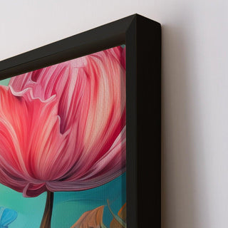 PAPER PLANE DESIGN Canvas Floral Wall Art: A Symphony of Nature's Elegance Large Size Canvas Framed Paintings For Living Room, Office, Home Decor. (FLWA19) - Khirki.in