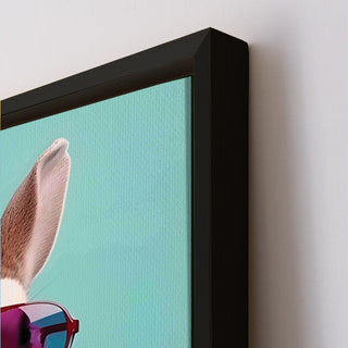 Cool Rabbit with Sunglasses – Pop Art Animal High Definition Portrait Canvas Wall Art. (POWA65)