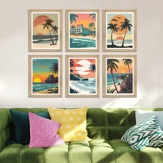 European Cafe & Travel Art Framed Poster Sets (ARTFM023) - Khirki.in