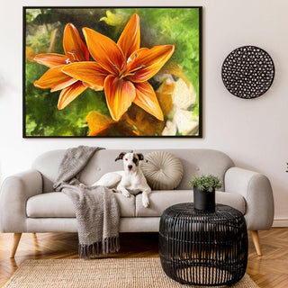 PAPER PLANE DESIGN Canvas Floral Wall Art: A Symphony of Nature's Elegance Large Size Canvas Framed Paintings For Living Room, Office, Home Decor. (FLWA09) - Khirki.in