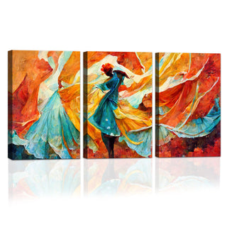 Dancer Portrait with Sunset Hues, HD Canvas Print, Framed, Ready to Hang. (MAWA22)