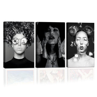 Black & White Fashion Wall Art, HD Canvas Print, Framed, Ready to Hang. (MAWA27)