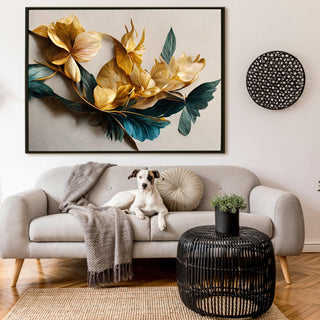 PAPER PLANE DESIGN Canvas Floral Wall Art: A Symphony of Nature's Elegance Large Size Canvas Framed Paintings For Living Room, Office, Home Decor. (FLWA17) - Khirki.in