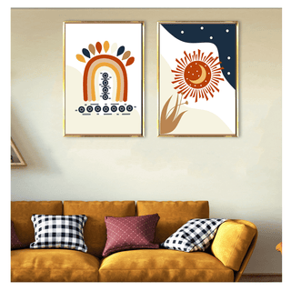 Rainbow , sun and moon wall art