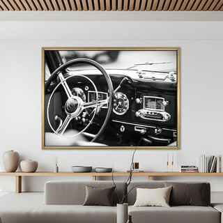 Vintage Cars & Bikes Wall Art. HD Canvas Print, Framed, Ready to Hang. (VCBWA01)