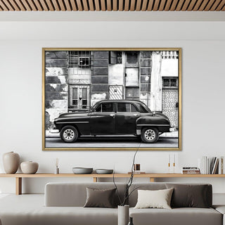 Vintage Cars & Bikes Wall Art. HD Canvas Print, Framed, Ready to Hang. (VCBWA04)