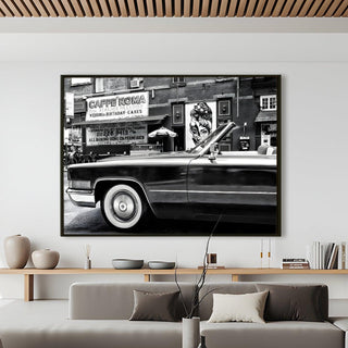 Vintage Car & Bike Wall Art Automobile Painting. HD Canvas Print, Framed, Ready to Hang. (VCBWA07)