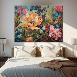 PAPER PLANE DESIGN Canvas Floral Wall Art: A Symphony of Nature's Elegance Large Size Canvas Framed Paintings For Living Room, Office, Home Decor. (FLWA19) - Khirki.in