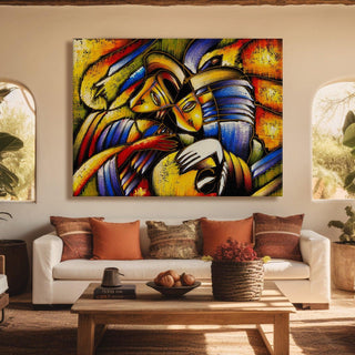 Framed Abstract Oil Pastel Style Wall Art Painting For Home and Hotels Wall Decoration (ABWA04) - Khirki.in