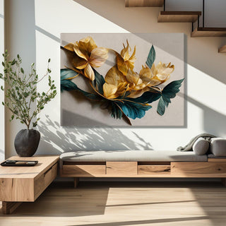 PAPER PLANE DESIGN Canvas Floral Wall Art: A Symphony of Nature's Elegance Large Size Canvas Framed Paintings For Living Room, Office, Home Decor. (FLWA17) - Khirki.in