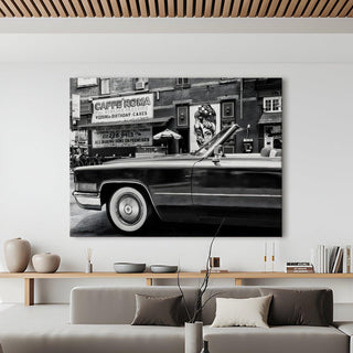 Vintage Car & Bike Wall Art Automobile Painting. HD Canvas Print, Framed, Ready to Hang. (VCBWA07)