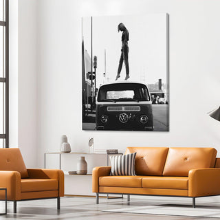 Vintage Cars & Bikes Wall Art. HD Canvas Print, Framed, Ready to Hang. (VCBWA12)