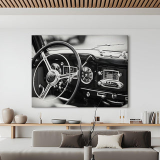 Vintage Cars & Bikes Wall Art. HD Canvas Print, Framed, Ready to Hang. (VCBWA01)