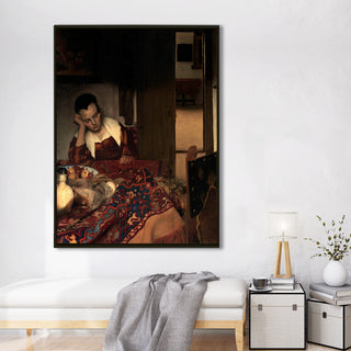 A Maid Asleep – Johannes Vermeer Painting | HD Canvas Print | Ready to Hang | Wall Art for Bedroom, living room, Hallway (JVWA03)