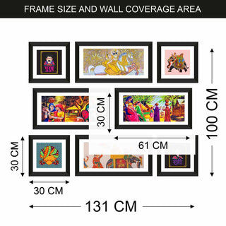 Ethnic Indian Rajasthani Canvas Painting Framed for Living Room and Hotel