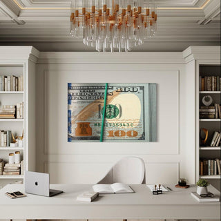 100 USD Bill Motivational Poster in Framed Canvas With Inspiring Quotes in Large Size for Office and Startups. - Khirki.in