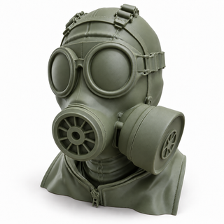 Wasteland Ranger headphone stand in matte olive, front view