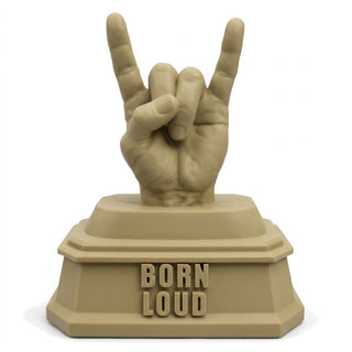 Born Loud (Rock Hand) desk trophy, Sandstorm finish