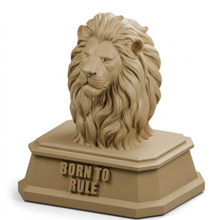 Born to Rule (Lion Head) desk trophy, Sandstorm finish