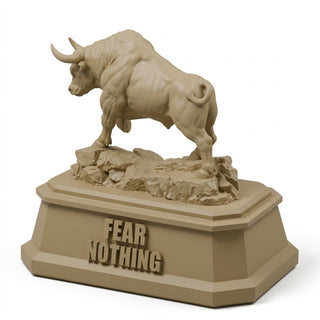 Fear Nothing (Bull) desk trophy, Sandstorm finish