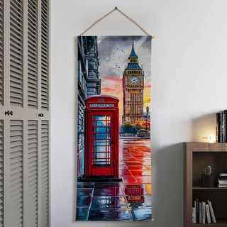 Travel Wall Hanging Tapestry. Thick fabric, Ready to Hang Wall Décor. Size 24 In x 60 In. (TRVLTPS008)