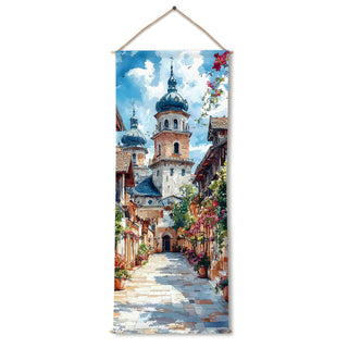 Travel Wall Hanging Tapestry. Thick fabric, Ready to Hang Wall Décor. Size 24 In x 60 In. (TRVLTPS005)