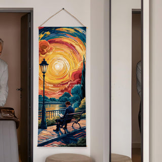 Travel Wall Hanging Tapestry. Thick fabric, Ready to Hang Wall Décor. Size 24 In x 60 In. (TRVLTPS006)