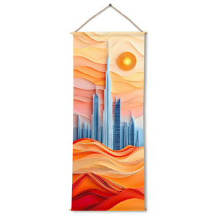 Travel Wall Hanging Tapestry. Thick fabric, Ready to Hang Wall Décor. Size 24 In x 60 In. (TRVLTPS009)