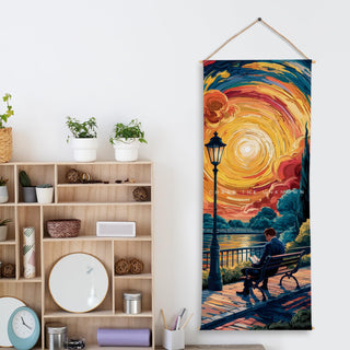 Travel Wall Hanging Tapestry. Thick fabric, Ready to Hang Wall Décor. Size 24 In x 60 In. (TRVLTPS006)