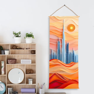 Travel Wall Hanging Tapestry. Thick fabric, Ready to Hang Wall Décor. Size 24 In x 60 In. (TRVLTPS009)