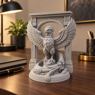 Phoenix desk sculpture on an executive desk