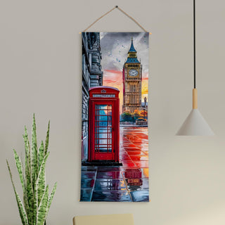 Travel Wall Hanging Tapestry. Thick fabric, Ready to Hang Wall Décor. Size 24 In x 60 In. (TRVLTPS008)
