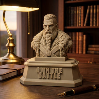 Own the Battle (Warrior) desk trophy on an executive desk