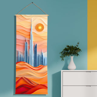 Travel Wall Hanging Tapestry. Thick fabric, Ready to Hang Wall Décor. Size 24 In x 60 In. (TRVLTPS009)