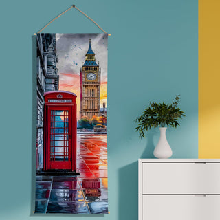 Travel Wall Hanging Tapestry. Thick fabric, Ready to Hang Wall Décor. Size 24 In x 60 In. (TRVLTPS008)