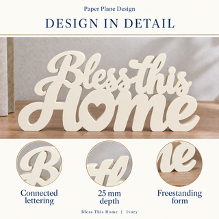 Bless This Home desk letters design in detail