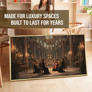 Classical Quartet in Grand Hall Wall Art, HD Canvas Print, Golden Floater Framed, Ready to Hang, (4 ft x 2 ft) (MUS008)