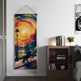 Travel Wall Hanging Tapestry. Thick fabric, Ready to Hang Wall Décor. Size 24 In x 60 In. (TRVLTPS006)