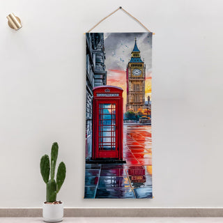 Travel Wall Hanging Tapestry. Thick fabric, Ready to Hang Wall Décor. Size 24 In x 60 In. (TRVLTPS008)