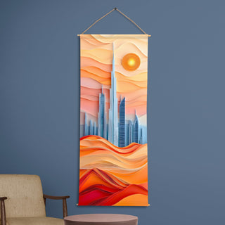 Travel Wall Hanging Tapestry. Thick fabric, Ready to Hang Wall Décor. Size 24 In x 60 In. (TRVLTPS009)