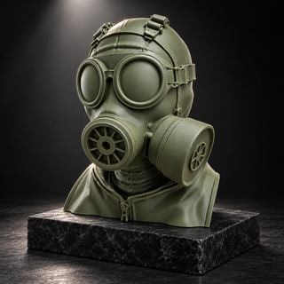 Wasteland Ranger headphone stand under studio spotlight